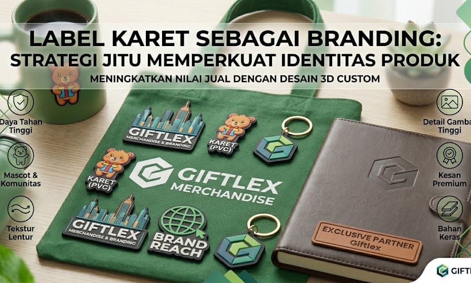 buatkan gambar untuk gambar artikel Label Karet sebagai Branding Strategi Jitu Memperkuat Identitas Produk